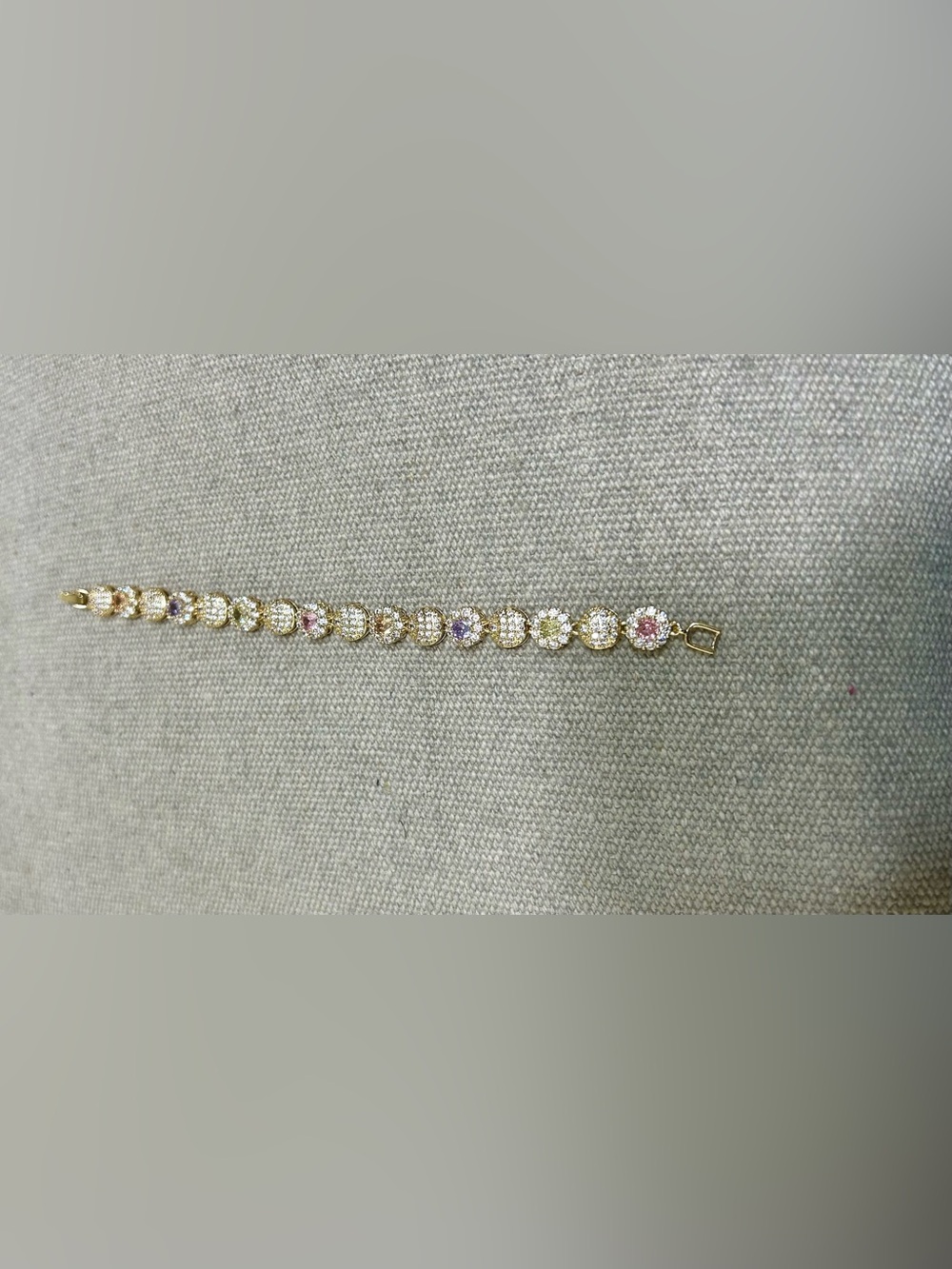 Gold Plated Bracelet with Multicolor Gem Accents - Elegant Women's Jewelry